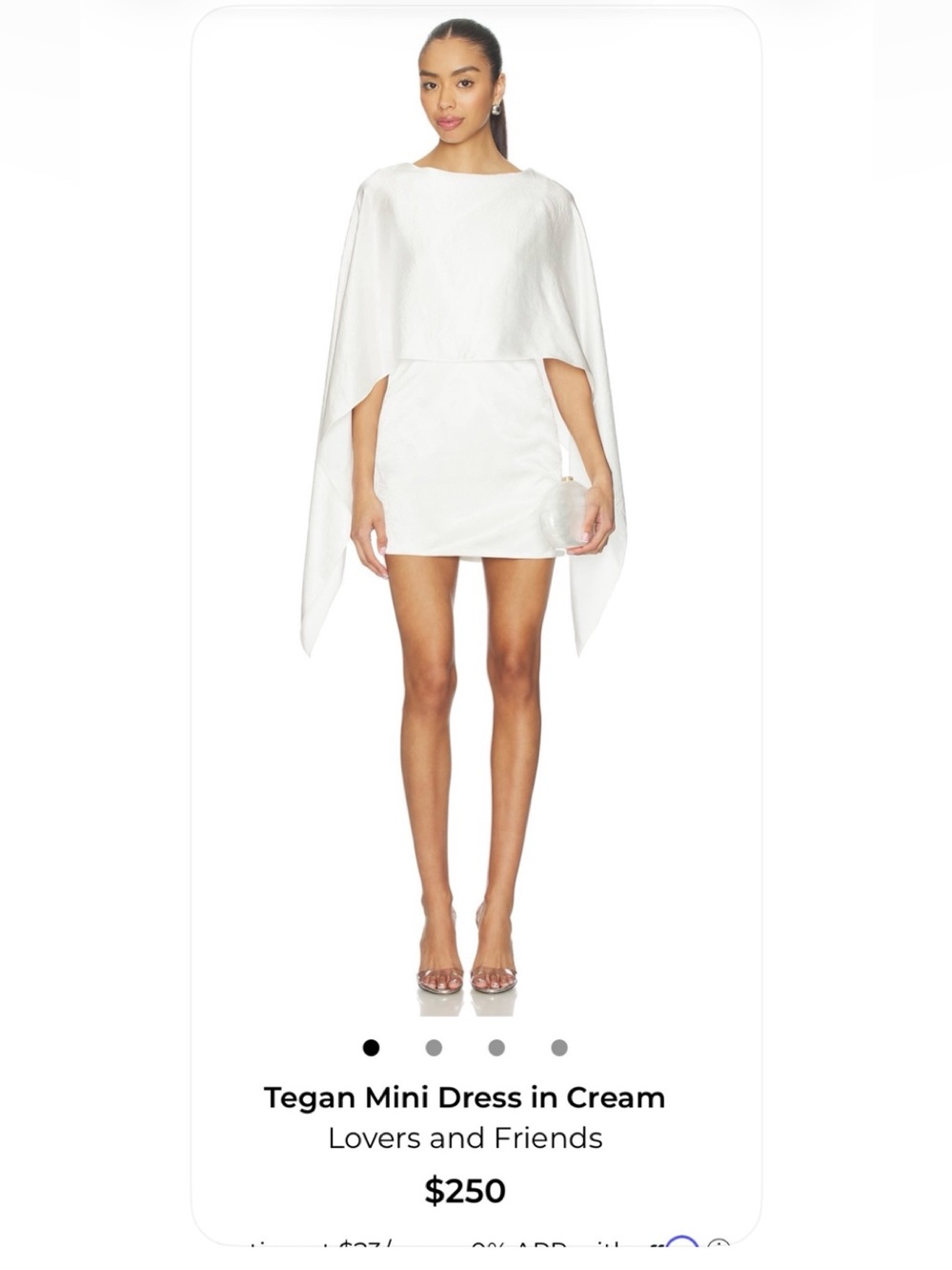 Lovers + Friends Cream Backless Tegan Mini Dress